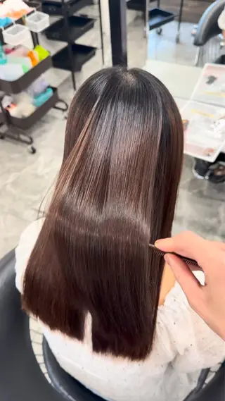 ロング りきと🦋河原町 縮毛矯正/艶カラーのヘアスタイル
