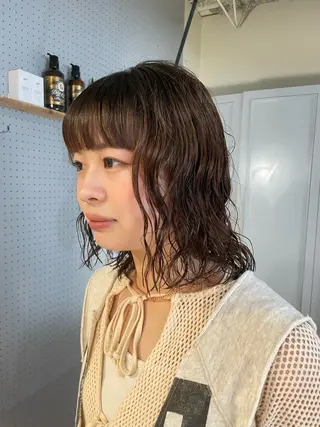 ミディアム パーマ 🤩噂のMr.髪ポジ ティブ®️yu🤩のヘアスタイル