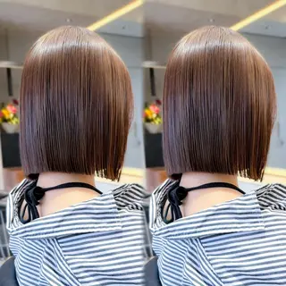 ミディアム 🪼ai🪼 縮毛矯正、ボブのヘアスタイル