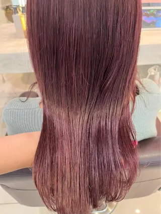 ロング カラー パーマ ヘアアレンジ ハイトーンカラー🤍 山下 優華のヘアスタイル