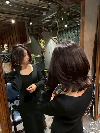 ミディアム カラー ravens デザインカラーのヘアスタイル