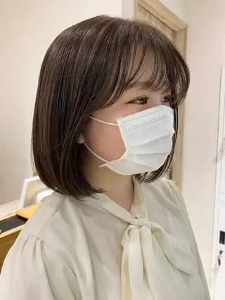 ミディアム カラー 🐩透明感ミルクティ ーピンクニイナ🐩のヘアスタイル