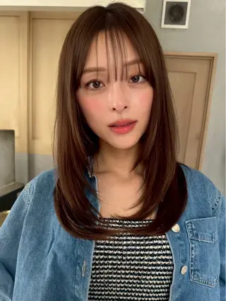 ミディアム カラー 淺野 真也のヘアスタイル