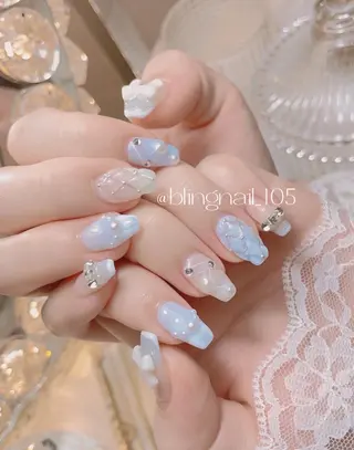 ネイル 24時まで❤︎韓国、 ワンホンネイルのネイルデザイン