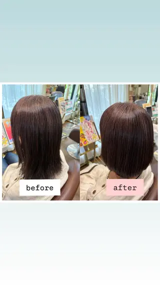 ミディアム 早川 味里のヘアスタイル