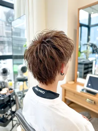 カラー メンズ ブリーチカラー🔥 パーマ【佐々木凌平】のヘアスタイル