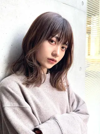 ミディアム 似合わせカット 迫留由弥のヘアスタイル