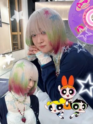 ミディアム カラー デザインカラー /rioのヘアスタイル
