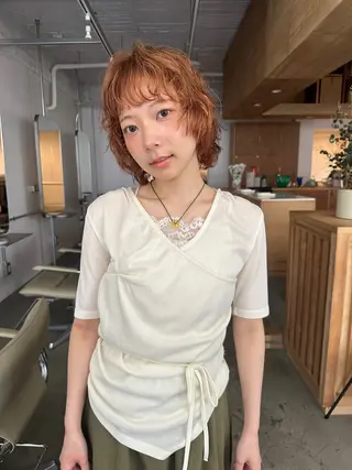 ショート カラー パーマ カットモデル募集中 ／HARUKA🎀のヘアスタイル