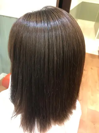 ミディアム 夜の縮毛矯正 服部 日出登のヘアスタイル