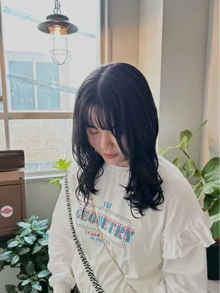 セミロング カラー  ︎︎ ことのヘアスタイル