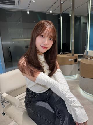 セミロング 韓国モテhair🍑 momoのヘアスタイル