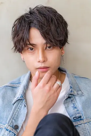 ショート カラー パーマ メンズ ヘアアレンジ 【毛流れヘア】 人気No.1/ユウキのヘアスタイル