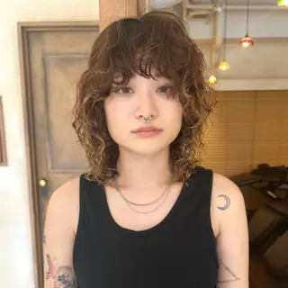 ミディアム カラー パーマ 🌿パーマ/ ナチュラル/蒼真🍃のヘアスタイル