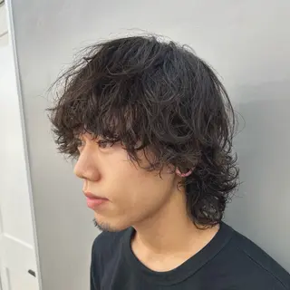 ミディアム パーマ メンズ メンズパーマ🌍海外 ヘア/威吹のヘアスタイル