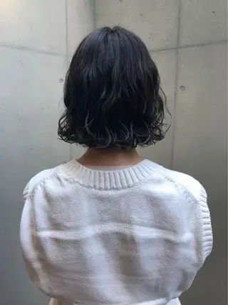ミディアム パーマ ボブパーマコテ巻き風 パーマNo1深江秀平のヘアスタイル