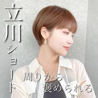 ショート カラー 似合わせ/小顔カット 🔷山方直也のヘアスタイル