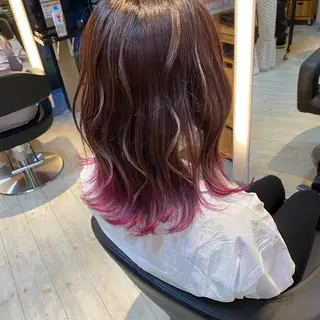 セミロング カラー 井手 孔介のヘアスタイル
