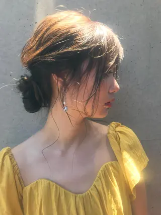 セミロング カラー ヘアアレンジ Satsuki ✂︎♡のヘアスタイル