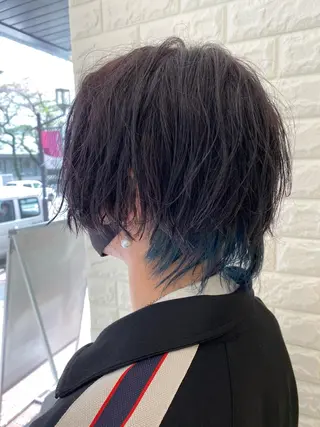 カラー 韓国ヘア レイヤーカットのヘアスタイル