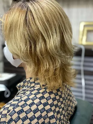 セミロング メンズ 勝河 怜楊のヘアスタイル