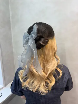 セミロング 推し活アレンジ🎀 艶カラー￤nanoのヘアスタイル