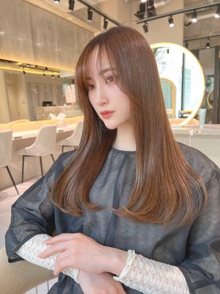 ロング 福岡縮毛矯正✨️ ストレート 向井和輝のヘアスタイル