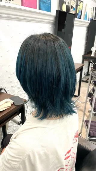 ミディアム カラー 美髪縮毛/インナー カラー ERINA✨のヘアスタイル