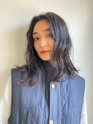 ミディアム カラー パーマ Hayashi Shioriのヘアスタイル