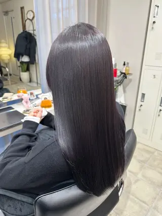 ロング カラー パーマ haru 髪質改善サロンのヘアスタイル