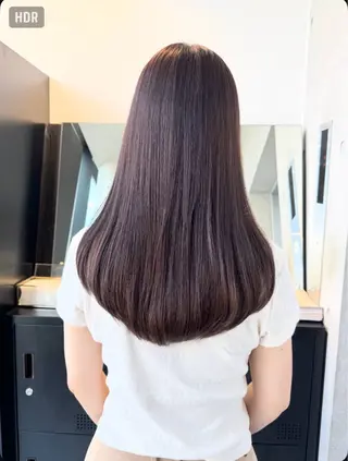 ロング カラー パーマ ヘアアレンジ 艶髪縮毛矯正/透明感 カラー/YUKAのヘアスタイル