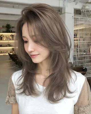 ロング カラー Wカラー/アレンジ/ ブリーチ無しWカラーのヘアスタイル