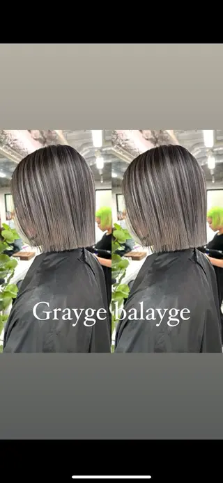 ショート バレイヤージュ ボブ🌈ナツヤのヘアスタイル