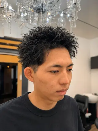 ショート パーマ メンズ フェザーパーマ/矢澤 開のヘアスタイル