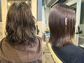 ミディアム ブリーチカラー/ブロ ンドレイヤーカットのヘアスタイル