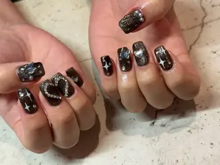 ネイル 韓国/ワンホン/長さ 出しつけ放題🎀のネイルデザイン