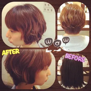 ショート パーマ 澤田 彩香のヘアスタイル