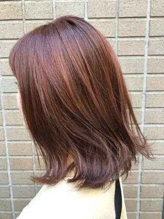 ミディアム カラー レイヤーカット/ ハイライト　千咲季のヘアスタイル
