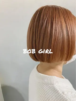 ミディアム カラー ボブパーマコテ巻き風 パーマNo1深江秀平のヘアスタイル