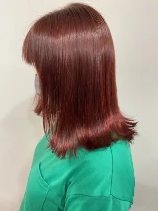 セミロング カラー 夜23時まで予約🉑 reverieあきらのヘアスタイル