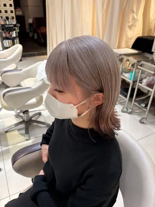 ミディアム カラー まるやま ひなこ/艶髪カラーのヘアスタイル