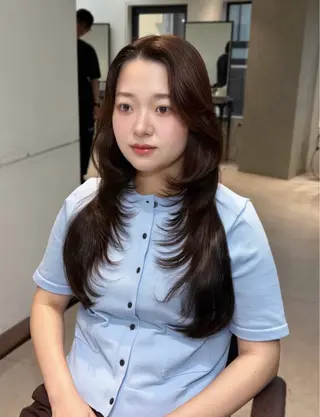 カラー ヘアアレンジ 似合わせ顔まわり カット💛森尾真由美のヘアスタイル