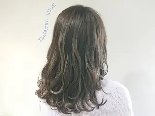 セミロング カラー パーマ ✨ブリーチなし透明感 カラー✨ゆりかのヘアスタイル