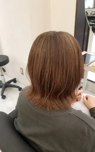 ミディアム カラー ブリーチなしWカラー 【艶感✨透明感】中澤のヘアスタイル
