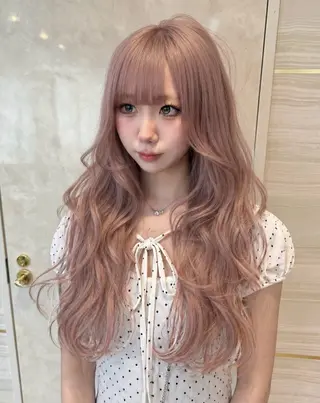 ロング カラー ヘアアレンジ 🌱巴結生🌿グレー ジュ☁️ミルクティーのヘアスタイル