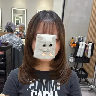 ミディアム YUI  艶カラー 🍓レイヤー　浦和のヘアスタイル