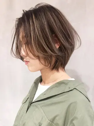 ショート カラー パーマ ヘアアレンジ ITbyALBUM 中野店のヘアスタイル