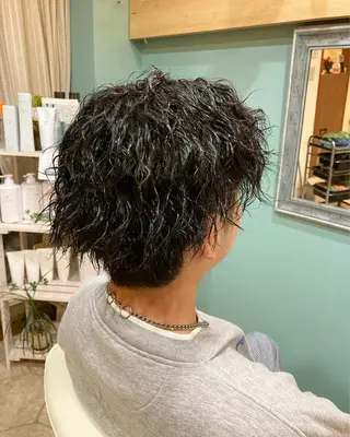 ショート パーマ メンズ 谷川 穂のヘアスタイル