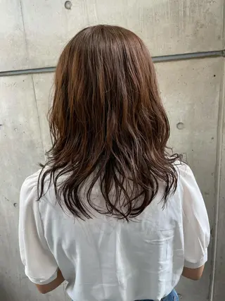 ミディアム パーマ 髪質改善 縮毛矯正/ レイヤー/銀座/本木のヘアスタイル