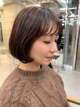 ミディアム カラー 透明感カラー✂︎ /縮毛矯正/YUKAのヘアスタイル
